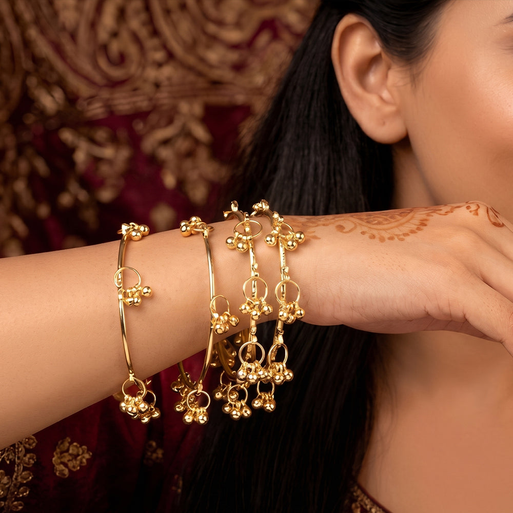 Js Fashion  Elegant Kashmiri Style Light Gold Bangles for Women