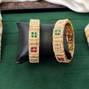 Js Fashion  Antique High Gold Bangles with Square Stone Design