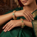 Js Fashion  Traditional High Gold Bangles with Floral Jali Pattern