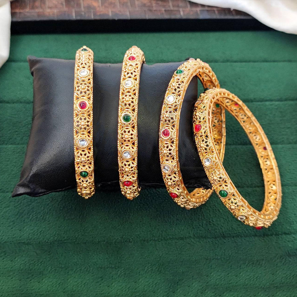 Js Fashion  Antique High Gold Bangles with Intricate Jali Design