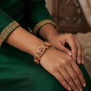 Js Fashion  Antique Gold Lotus Design Bangles Set for Women