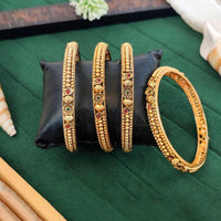Js Fashion  Antique Gold Designer Bangles Set for Women
