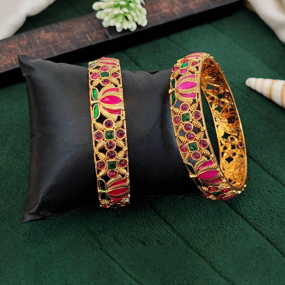 Js Fashion  Traditional Kemp Design Antique Bangles Set