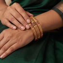 Js Fashion  Traditional High Gold Stone Bangles Set for Women