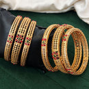 Js Fashion  Traditional High Gold Stone Bangles Set for Women