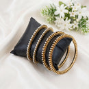 Js Fashion  Mehendi Polish Crystal Kundan Bangle Set for Women