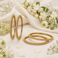 Js Fashion  Mehendi Polish Crystal Kundan Bangle Set for Women