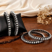 Js Fashion  Oxidized Designer Set of 4 Bangle for Women