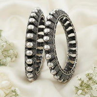 Js Fashion  Elegant Oxidized Handmade Bangle Set for Women
