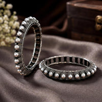 Js Fashion  Elegant Oxidized Handmade Bangle Set for Women