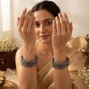 Js Fashion  Oxidized Silver Traditional Designer Bangle Set