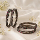 Js Fashion  Oxidized Silver Traditional Designer Bangle Set