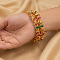 Js Fashion  Traditional Antique High Gold Look Designer Set of 4 Bangles for Women