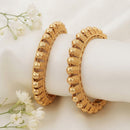 Js Fashion  Premium Traditional Textured Gold Set of 2 Bangles