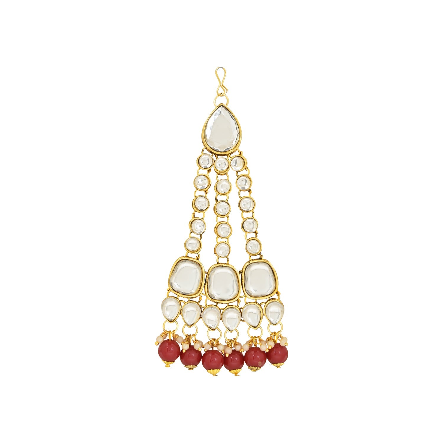 Etnico Wedding Collection Traditional Ethnic Gold Plated Pearl & Kundan Stone Work Bridal Jewellery Set For Women