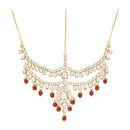 Etnico Wedding Collection Traditional Ethnic Gold Plated Pearl & Kundan Stone Work Bridal Jewellery Set For Women