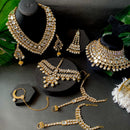 Etnico Wedding Collection Traditional Ethnic Gold Plated Pearl & Kundan Stone Work Bridal Jewellery Set For Women 