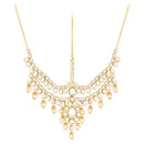 Etnico Wedding Collection Traditional Ethnic Gold Plated Pearl & Kundan Stone Work Bridal Jewellery Set For Women