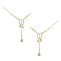 Etnico Wedding Collection Traditional Ethnic Gold Plated Pearl & Kundan Stone Work Bridal Jewellery Set For Women