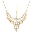 Etnico Wedding Collection Traditional Ethnic Gold Plated Pearl & Kundan Stone Work Bridal Jewellery Set For Women