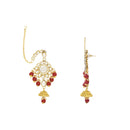 Etnico Wedding Collection Traditional Ethnic Gold Plated Pearl & Kundan Stone Work Bridal Jewellery Set For Women