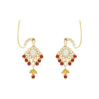 Etnico Wedding Collection Traditional Ethnic Gold Plated Pearl & Kundan Stone Work Bridal Jewellery Set For Women