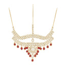Etnico Wedding Collection Traditional Ethnic Gold Plated Pearl & Kundan Stone Work Bridal Jewellery Set For Women