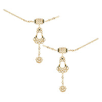 Etnico Wedding Collection Traditional Ethnic Gold Plated Pearl & Kundan Stone Work Bridal Jewellery Set For Women