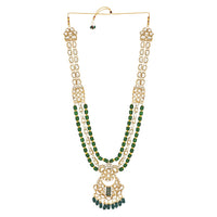 Etnico Wedding Collection Traditional Ethnic Gold Plated Pearl & Kundan Stone Work Bridal Jewellery Set For Women