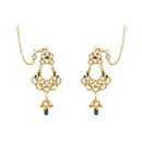 Etnico Wedding Collection Traditional Ethnic Gold Plated Pearl & Kundan Stone Work Bridal Jewellery Set For Women