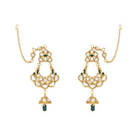 Etnico Wedding Collection Traditional Ethnic Gold Plated Pearl & Kundan Stone Work Bridal Jewellery Set For Women