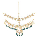 Etnico Wedding Collection Traditional Ethnic Gold Plated Pearl & Kundan Stone Work Bridal Jewellery Set For Women