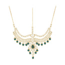 Etnico Wedding Collection Traditional Ethnic Gold Plated Pearl & Kundan Stone Work Bridal Jewellery Set For Women