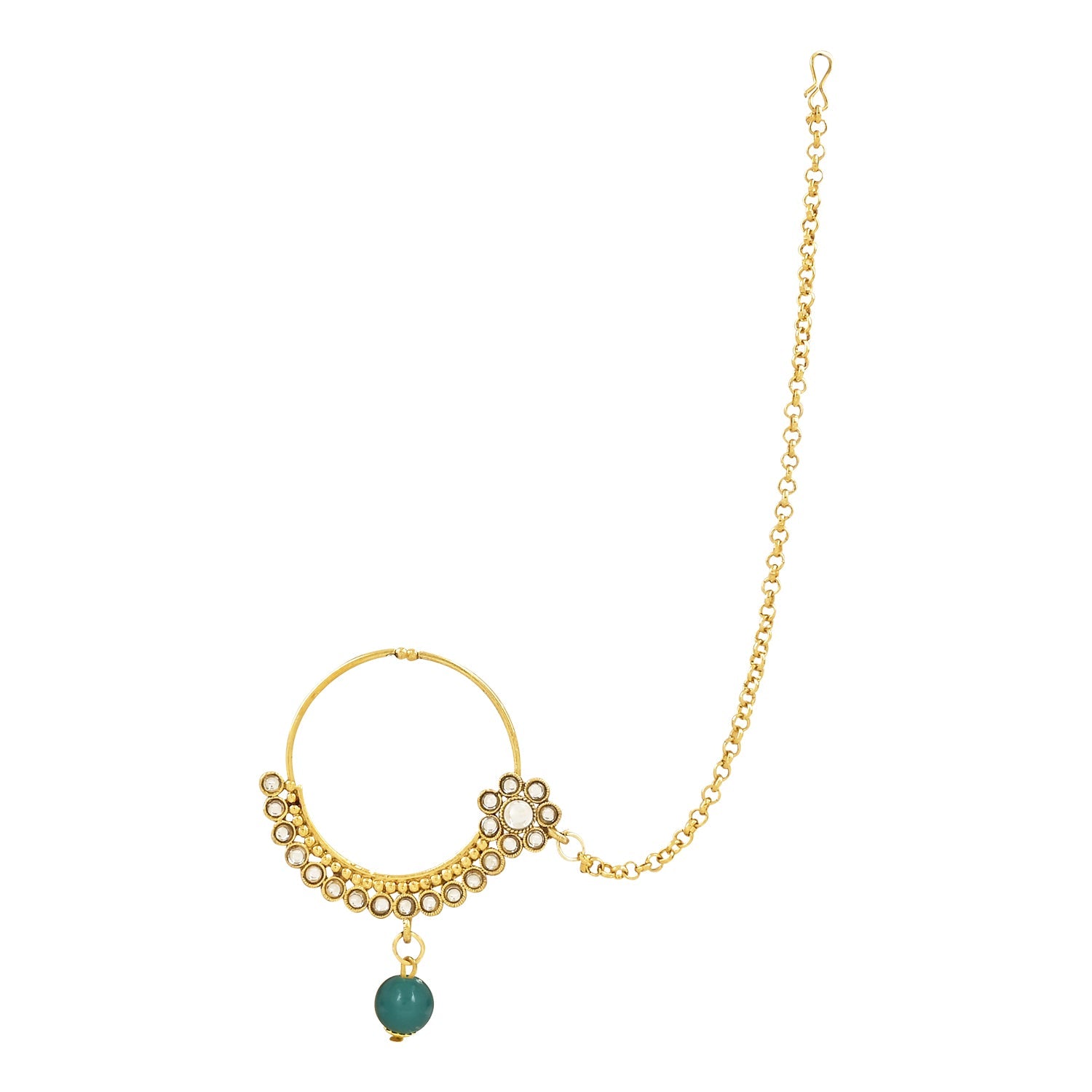 Etnico Wedding Collection Traditional Ethnic Gold Plated Pearl & Kundan Stone Work Bridal Jewellery Set For Women