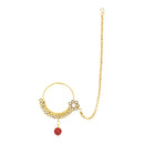 Etnico Wedding Collection Traditional Ethnic Gold Plated Pearl & Kundan Stone Work Bridal Jewellery Set For Women