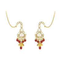 Etnico Wedding Collection Traditional Ethnic Gold Plated Pearl & Kundan Stone Work Bridal Jewellery Set For Women