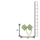 Mahi Light Green Meenakari Work Dual Rhombus Shaped Hanging Chains Brooch for Men (BP1101129GLGre)