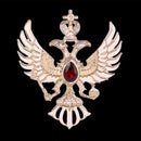 Mahi Dual Head Eagle Shaped Maroon Crystal Lapel Pin Shirt Brooch for Men (BP1101130ZMar)