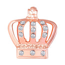 Mahi Rosegold Plated Elegant Crystal Crown Brooch Suit Accessories for Men  (BP1101131ZWhi)