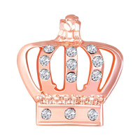 Mahi Rosegold Plated Elegant Crystal Crown Brooch Suit Accessories for Men  (BP1101131ZWhi)
