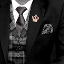 Mahi Rosegold Plated Elegant Crystal Crown Brooch Suit Accessories for Men  (BP1101131ZWhi)