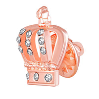 Mahi Rosegold Plated Elegant Crystal Crown Brooch Suit Accessories for Men  (BP1101131ZWhi)
