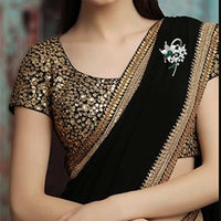Mahi Rhodium Plated Green and White Crystals Cute Deer-Shaped Saree Pin / Wedding Brooch for Women (BP1101134RGre)