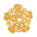 Mahi Rose Flower Bouquet Saree Pin Brooch with Artificial Beads for Women (BP1101176GWhi)
