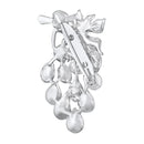 Mahi Blue and Pink Crystals Vintage Leaf Saree Pin Brooch for Women (BP1101181RBluPin)
