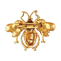 Mahi White Meenakari Bee-Shaped Wedding Brooch / Lapel Pin with Crystals for Women (BP1101185G)