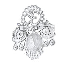 Mahi Om & Peacock-Feather-Shaped Rhodium Plated Crystal Studded Brooch Pin for Men (BP1101238R)