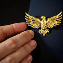 Mahi Premium Golden Eagle-Shaped Mens Brooch Lapel Pin with Gold Plating for Coat, Blazer, Jodhpuri (BP1101242G)