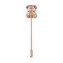 Mahi Elegant Rose Gold Teddy Bear Unisex Brooch Lapel Stick Pin for Coat, Blazer, & Dress (BP1101244Z)
