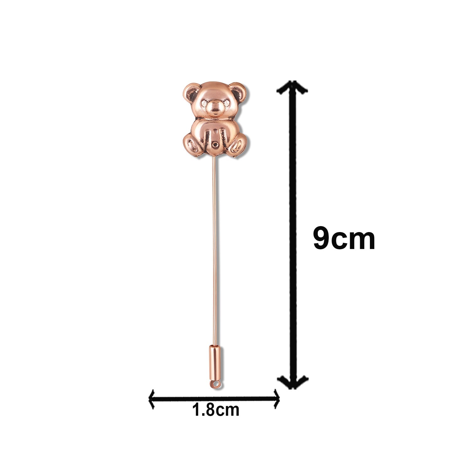 Mahi Elegant Rose Gold Teddy Bear Unisex Brooch Lapel Stick Pin for Coat, Blazer, & Dress (BP1101244Z)